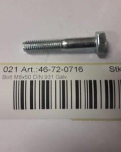 Hexagon head screw M 8x50 DIN 931  galv